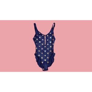 1980s-1990s PACIFIC CONNECTIONS STAR Print One Piece Swimsuit. S-M. AS IS